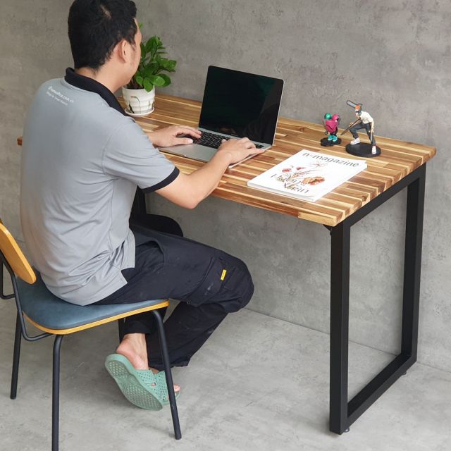 Bàn làm việc chân gấp 120x60cm gỗ tràm dày 25mm SPD68206 Bàn làm việc chân gấp 120x60cm gỗ tràm dày 25mm SPD68206