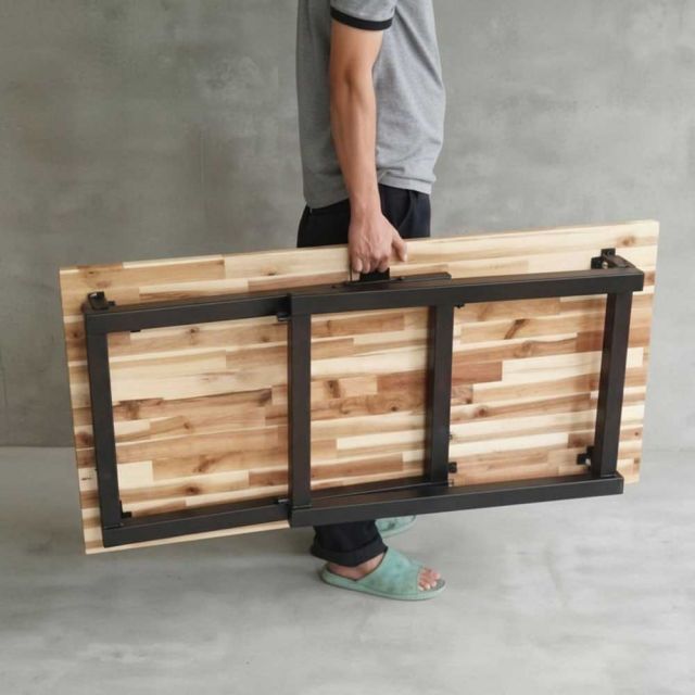 Bàn làm việc chân gấp 120x60cm gỗ tràm dày 25mm SPD68206 Bàn làm việc chân gấp 120x60cm gỗ tràm dày 25mm SPD68206