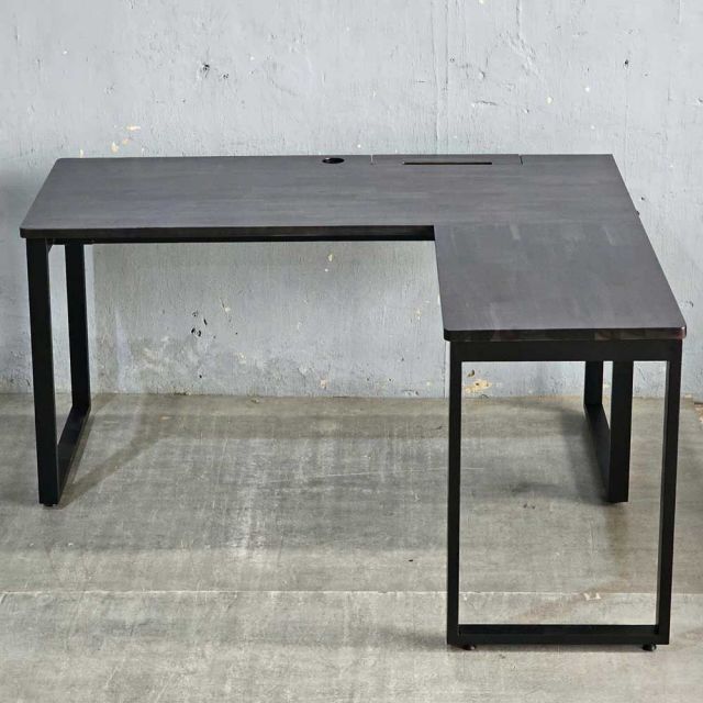 Bàn góc L có hộp điện 150x150cm gỗ tràm hệ Rectang HBRT120