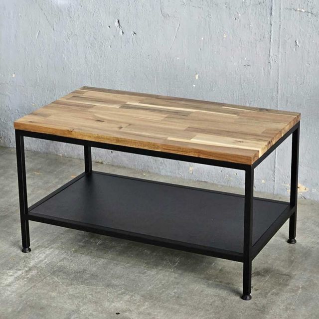 Bàn Sofa 2 tầng mặt gỗ Tràm chân sắt TT68130