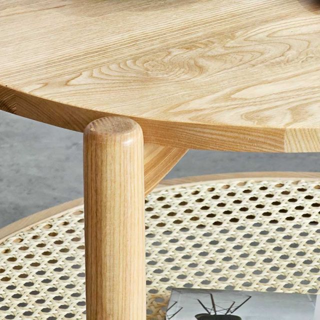 Combo bàn ghế sofa V-leg gỗ cao su CBSF68059