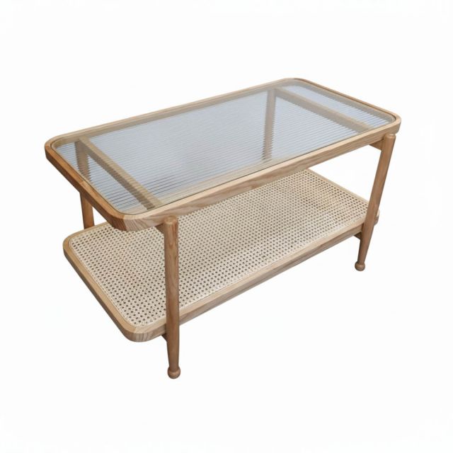 Bàn sofa chữ nhật 150x50cm mặt kính gỗ tần bì TT68354 Bàn sofa chữ nhật 150x50cm mặt kính gỗ tần bì TT68354