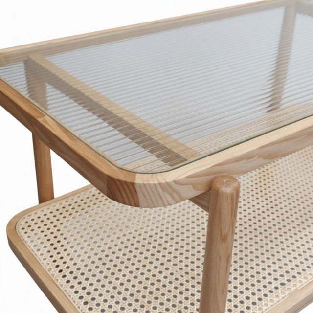 Bàn sofa chữ nhật 150x50cm mặt kính gỗ tần bì TT68354 Bàn sofa chữ nhật 150x50cm mặt kính gỗ tần bì TT68354