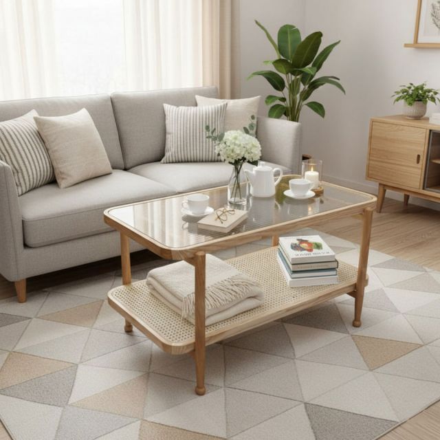 Bàn sofa chữ nhật 150x50cm mặt kính gỗ tần bì TT68354 Bàn sofa chữ nhật 150x50cm mặt kính gỗ tần bì TT68354