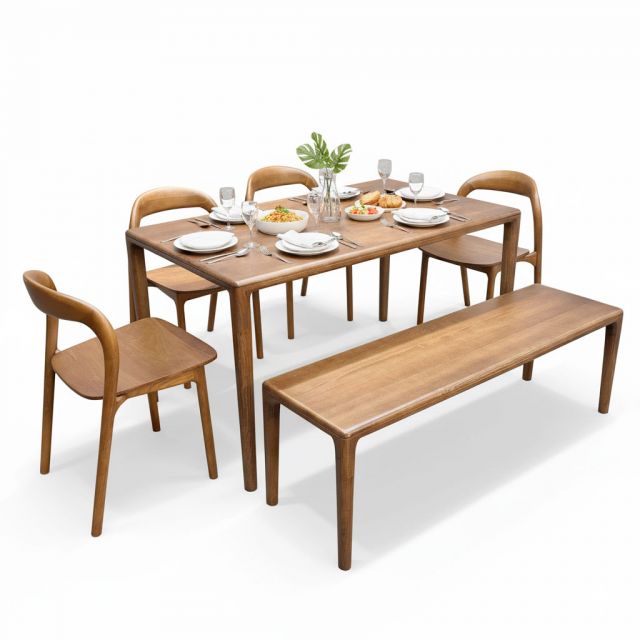 Combo bộ bàn ghế ăn Neva 6 người BBA215