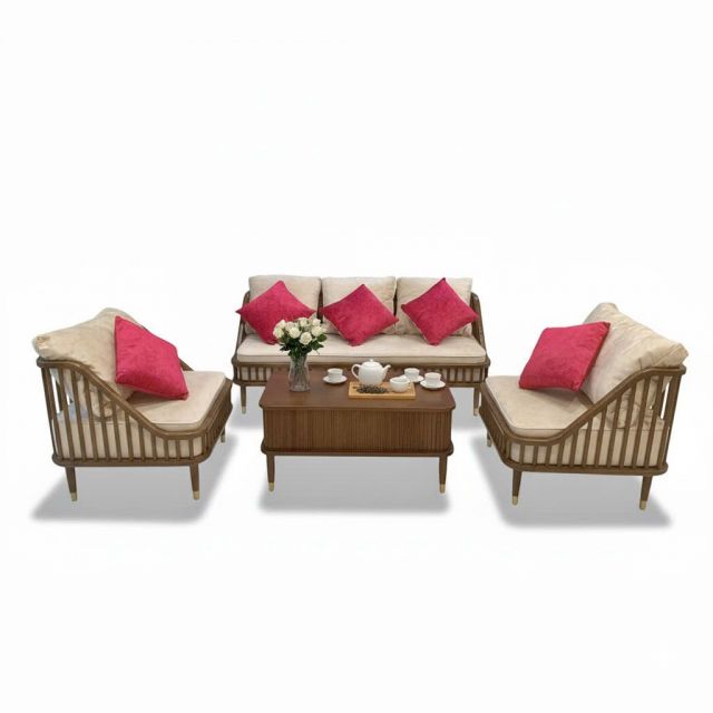 Combo bộ bàn ghế sofa KBH gỗ Ash CBSF68062 Combo bộ bàn ghế sofa KBH gỗ Ash CBSF68062