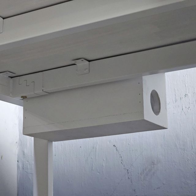 Bàn cụm 2 người có tủ 200x60cm gỗ cao su HBRT121