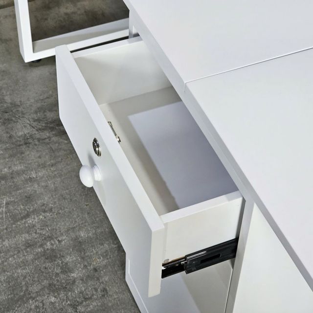 Bàn cụm 2 người có tủ 200x60cm gỗ cao su HBRT121
