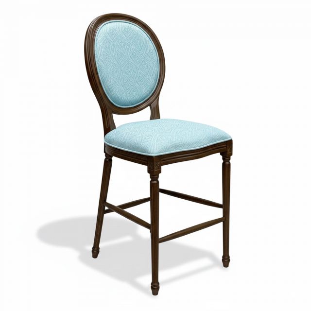 Ghế bar Louis nệm bọc vải gỗ cao su GBSK029 Ghế bar Louis nệm bọc vải gỗ cao su GBSK029