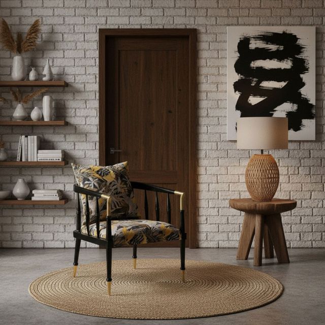 Ghế sofa đơn Caracole Beauty bọc vải nhung gỗ Ash GSD6832