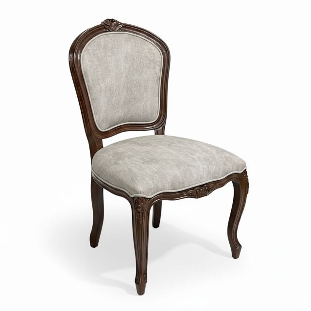 Ghế Louis bông mai không tay bọc da Si gỗ cao su GSK030