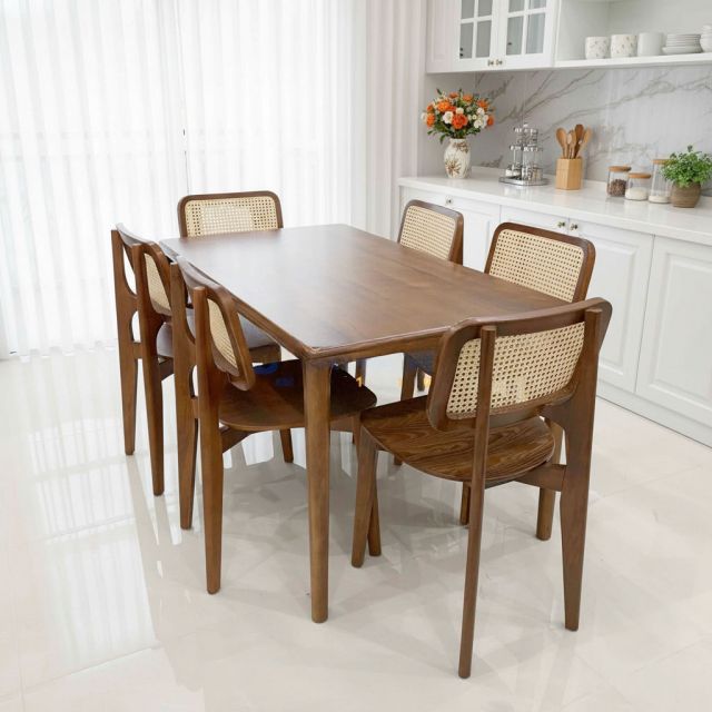 Ghế CH301 tựa lưng lưới mắt cáo gỗ Ash GSK038