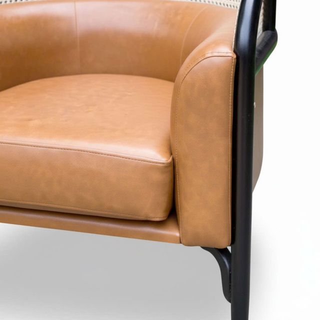 Ghế sofa đơn Targa bọc da Si gỗ Ash GSD68112