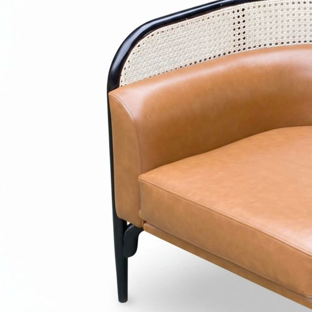 Ghế sofa đơn Targa bọc da Si gỗ Ash GSD68112