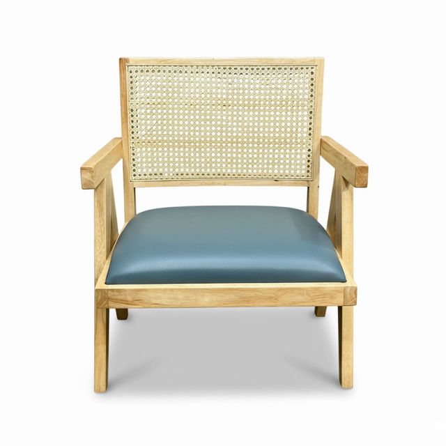 Ghế sofa V-leg nệm bọc da Si gỗ cao su GSD68106