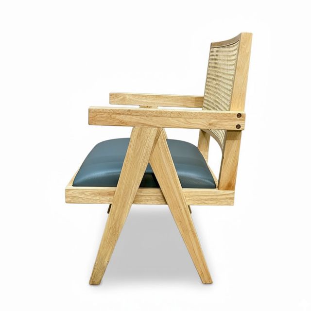 Ghế sofa V-leg nệm bọc da Si gỗ cao su GSD68106