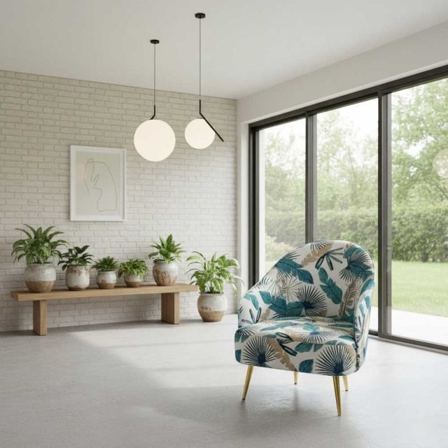 Ghế sofa Grace bọc vải họa tiết khung sắt GSD68119