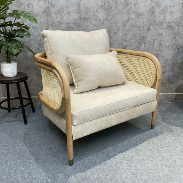 Ghế sofa đơn Headerfield 75x90x68cm gỗ tần bì GSD68108 Ghế sofa đơn Headerfield 75x90x68cm gỗ tần bì GSD68108