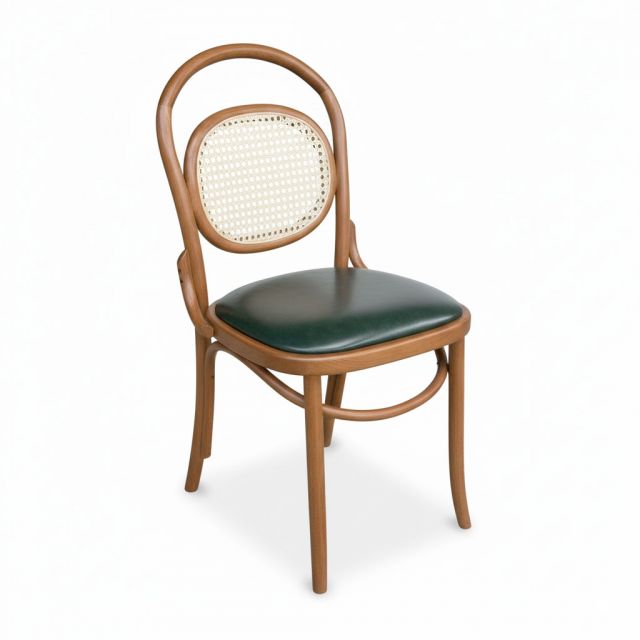 Ghế Thonet 811 lưng lưới mây bọc da Si gỗ Ash GSK040