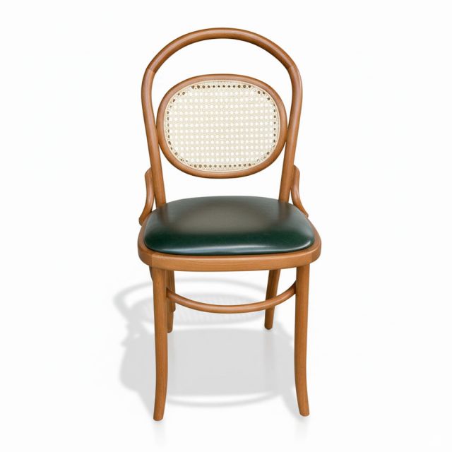 Ghế Thonet 811 lưng lưới mây bọc da Si gỗ Ash GSK040