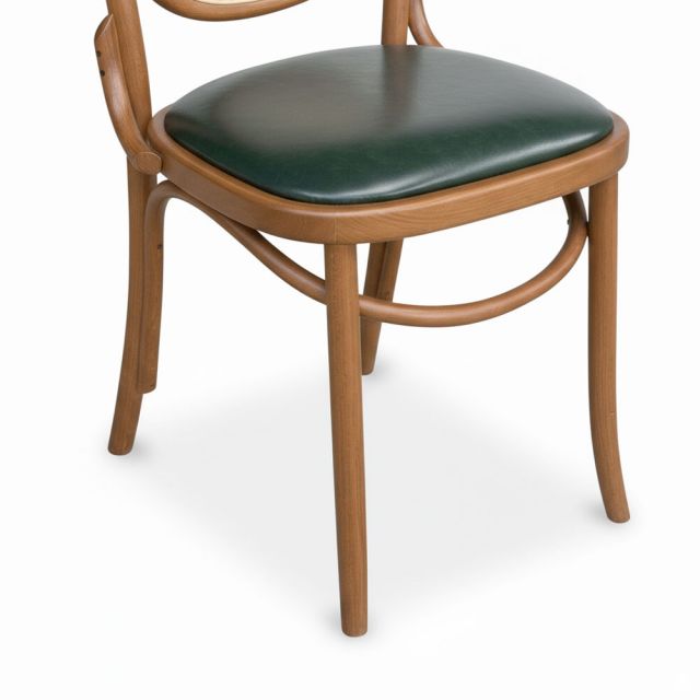 Ghế Thonet 811 lưng lưới mây bọc da Si gỗ Ash GSK040