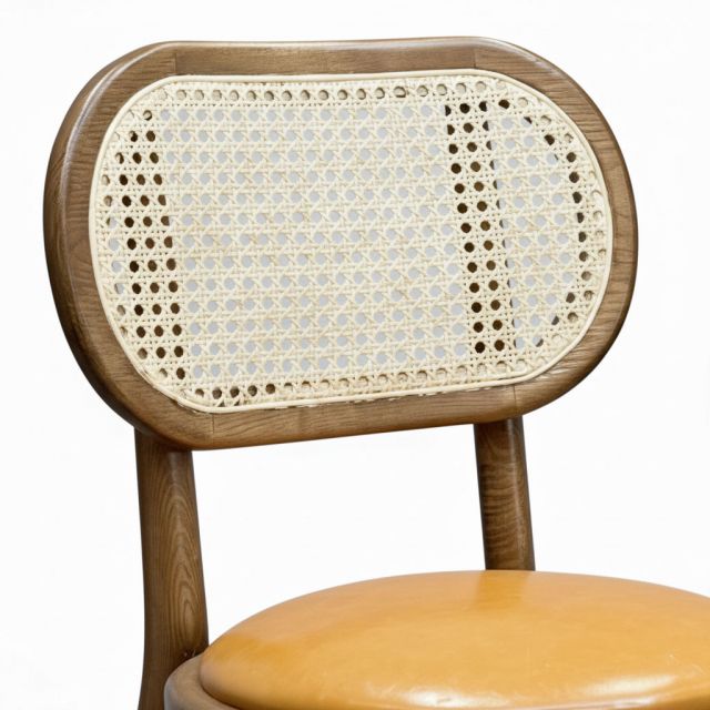 Ghế Thonet chân đan chéo bọc da Si gỗ Ash GSK035