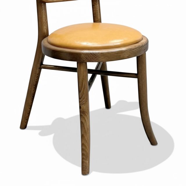 Ghế Thonet chân đan chéo bọc da Si gỗ Ash GSK035