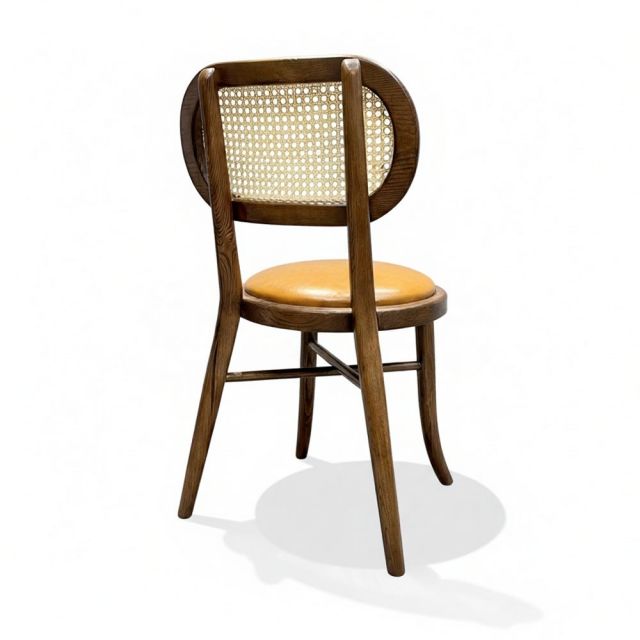 Ghế Thonet chân đan chéo bọc da Si gỗ Ash GSK035