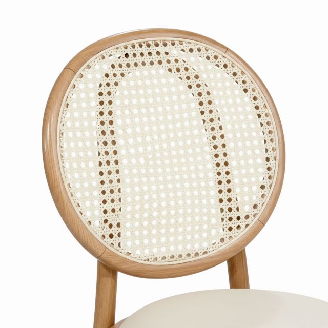 Ghế Thonet mặt trăng khung gỗ tần bì Ash lưng lưới GCF212