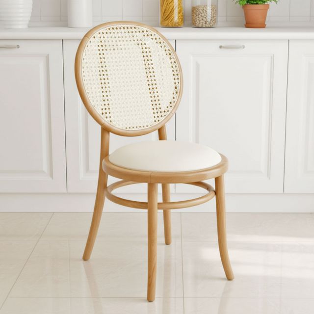 Ghế Thonet mặt trăng khung gỗ tần bì Ash lưng lưới GCF212