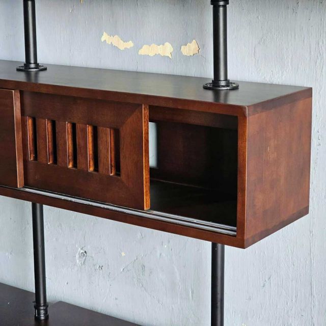 Hệ kệ ống nước áp tường 180x25x200cm gỗ cao su PPF025