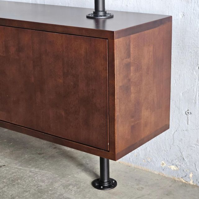 Hệ kệ ống nước áp tường 180x25x200cm gỗ cao su PPF025
