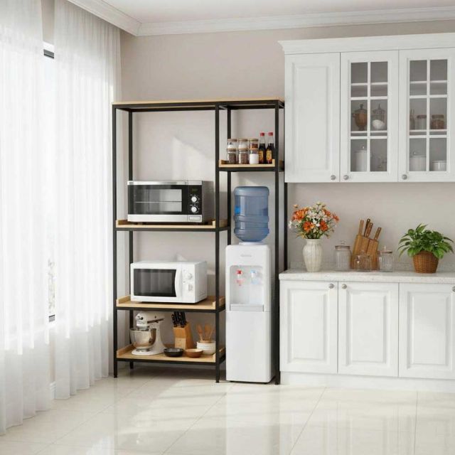 Kệ nhà bếp đa năng 123x40x200cm gỗ cao su KB68075