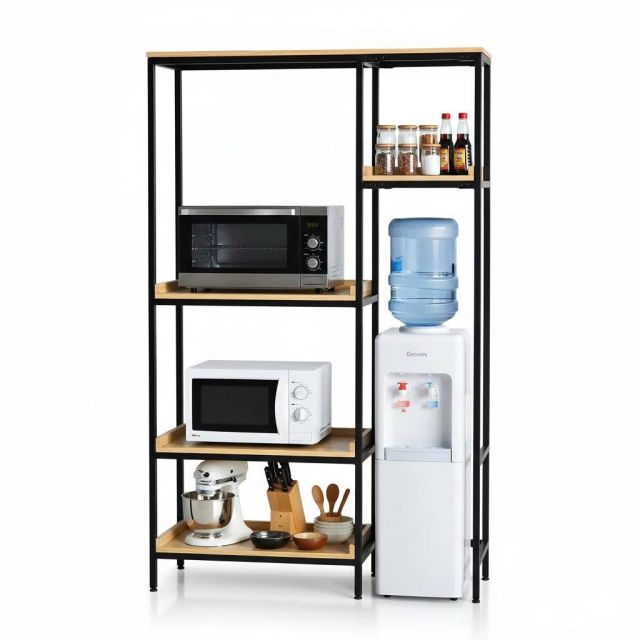 Kệ nhà bếp đa năng 123x40x200cm gỗ cao su KB68075