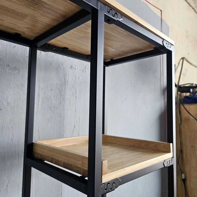 Kệ nhà bếp đa năng 123x40x200cm gỗ cao su KB68075