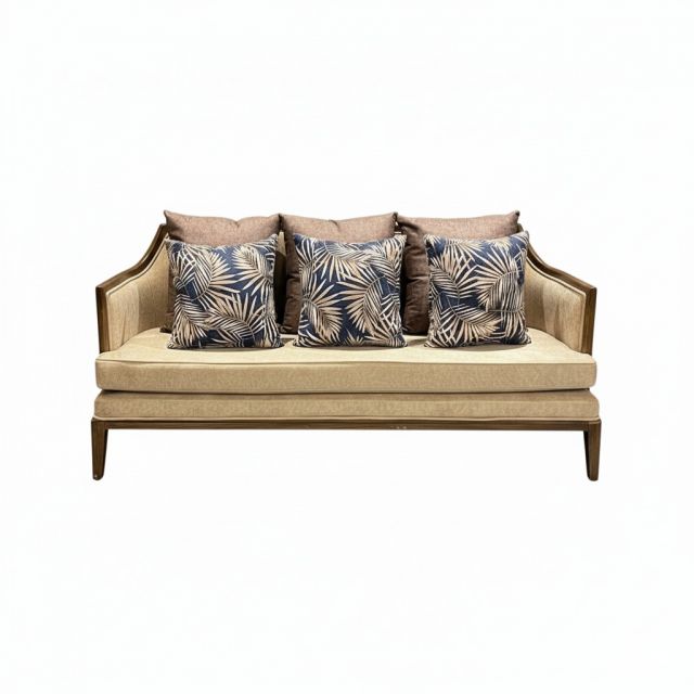 Ghế sofa băng Caracole Knees 180x70x77cm bọc vải gỗ Ash SFB68107