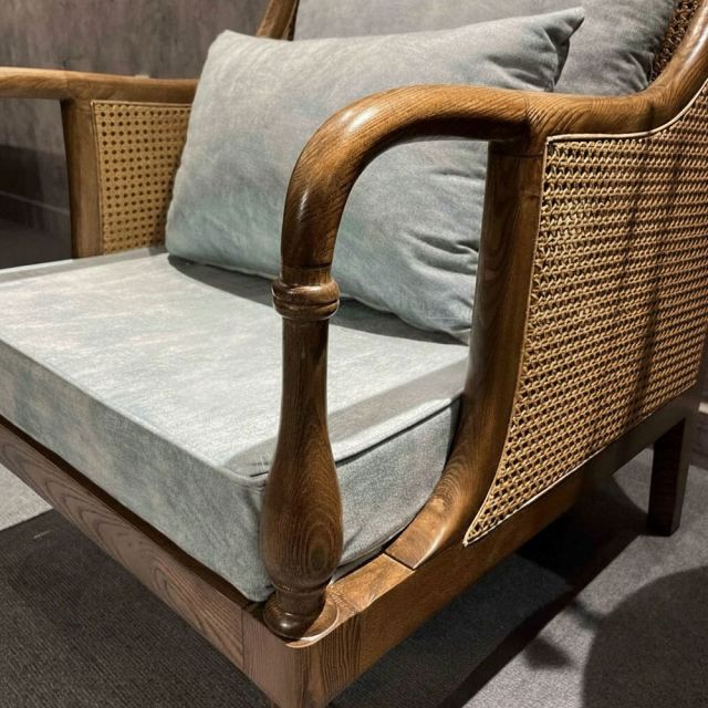 Ghế sofa đơn Club gỗ tần bì GSD68110 Ghế sofa đơn Club gỗ tần bì GSD68110