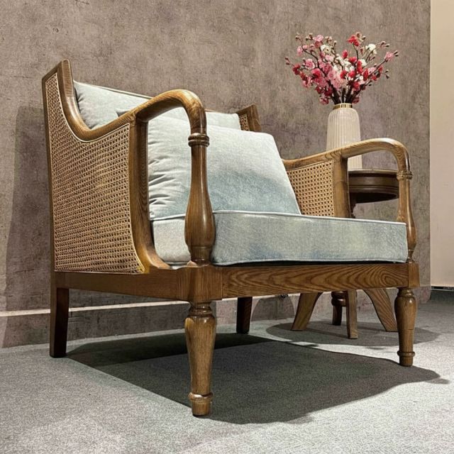 Ghế sofa đơn Club gỗ tần bì GSD68110 Ghế sofa đơn Club gỗ tần bì GSD68110