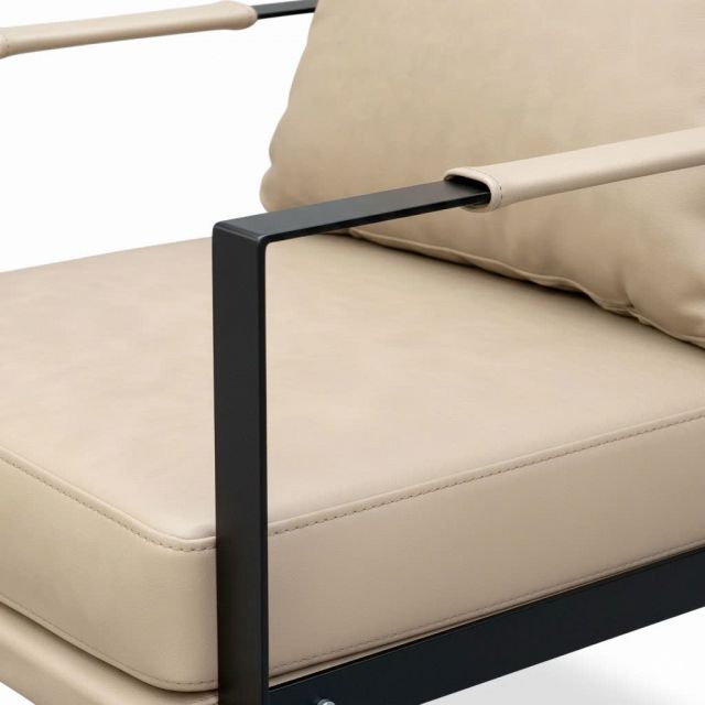 Ghế sofa đơn khung sắt nệm bọc da Si GSD68115