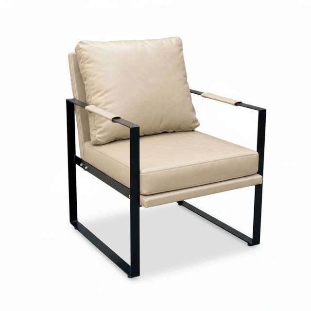 Ghế sofa đơn khung sắt nệm bọc da Si GSD68115