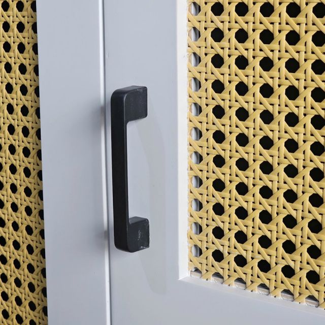 Tủ bếp trên 1m2 gỗ cao su cửa lưới TBT68006