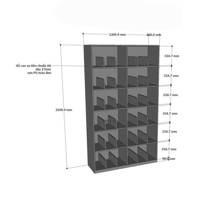 Tủ lưu trữ 120x40x21cm gỗ cao su cửa gỗ plywood KTB68236