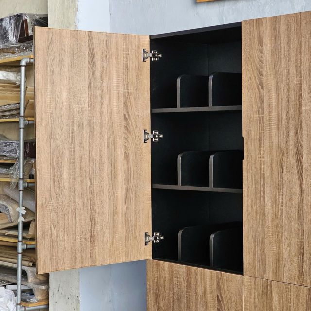 Tủ lưu trữ 120x40x21cm gỗ cao su cửa gỗ plywood KTB68236