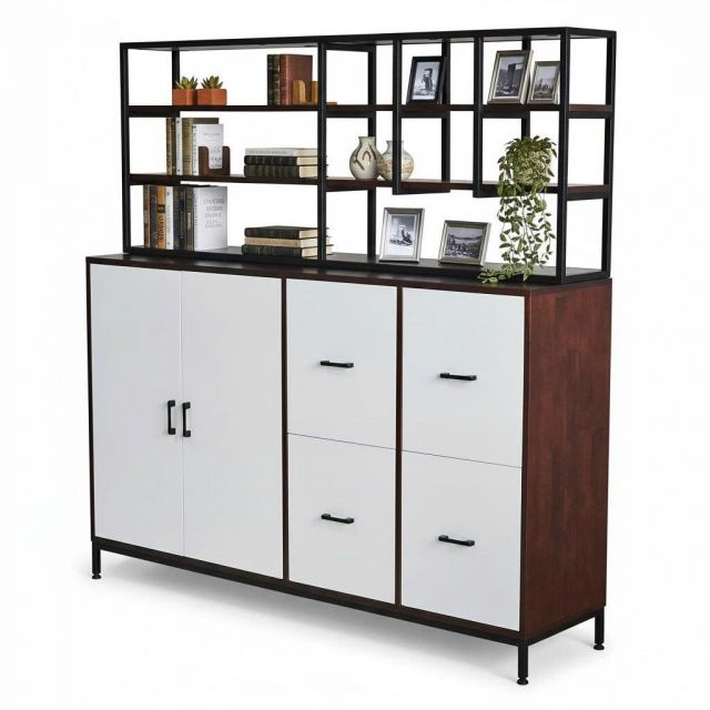 Tủ trang trí 165x40x165cm gỗ cao su KTB68234