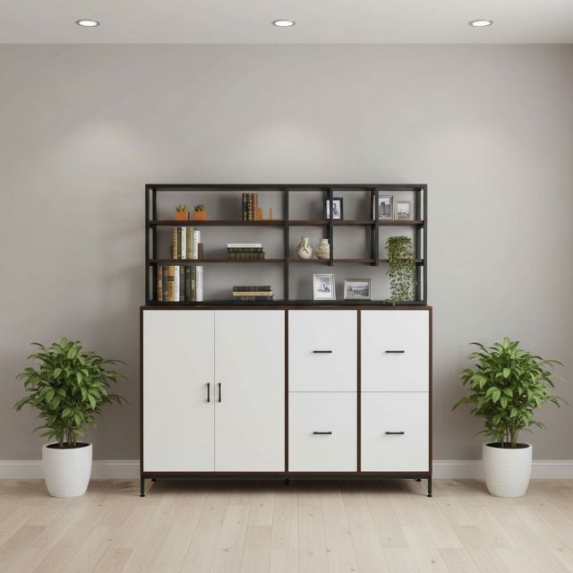 Tủ trang trí 165x40x165cm gỗ cao su KTB68234