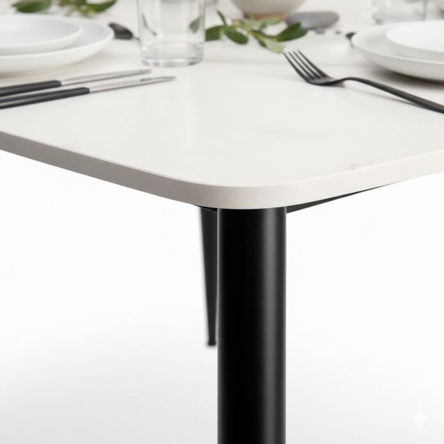 Bàn ăn chữ nhật 160x80cm mặt đá chân CONE BA68218 Bàn ăn chữ nhật 160x80cm mặt đá chân CONE BA68218