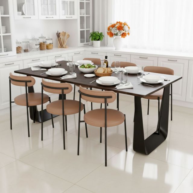 Bàn ăn chữ nhật 180x80cm gỗ tràm BA68289 Bàn ăn chữ nhật 180x80cm gỗ tràm BA68289