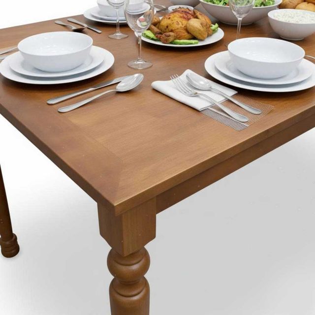 Bàn ăn Louis 160x80cm gỗ cao su BA68290