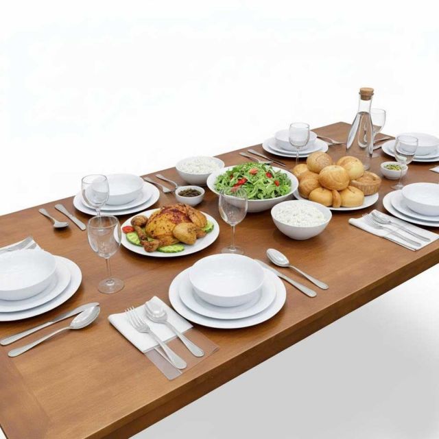 Bàn ăn Louis 160x80cm gỗ cao su BA68290