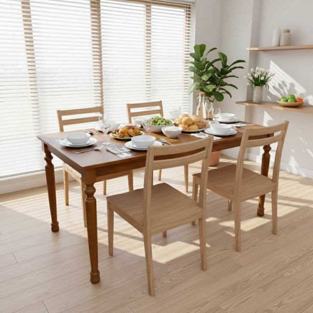 Bàn ăn Louis 160x80cm gỗ cao su BA68290